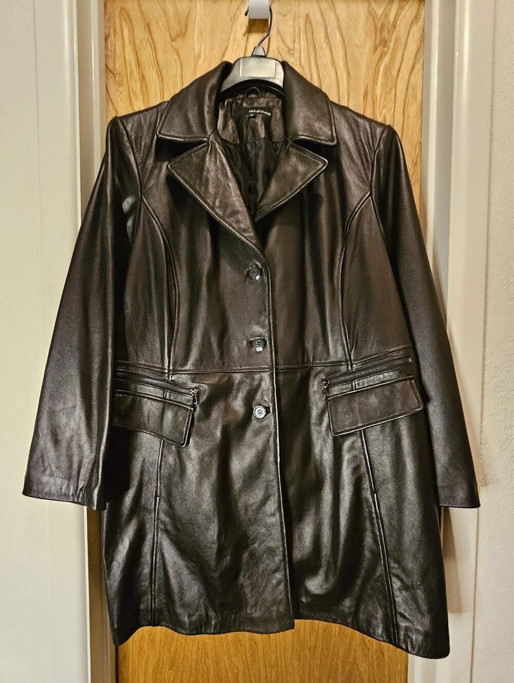 Wilson's Classic Black Leather Coat - Women's Jacket 3x NWOT